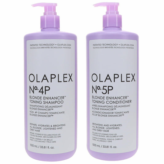 Olaplex No.4p Blonde Enhancer Toning Shampoo 33.8 oz & No. 5P Blonde Enhancer