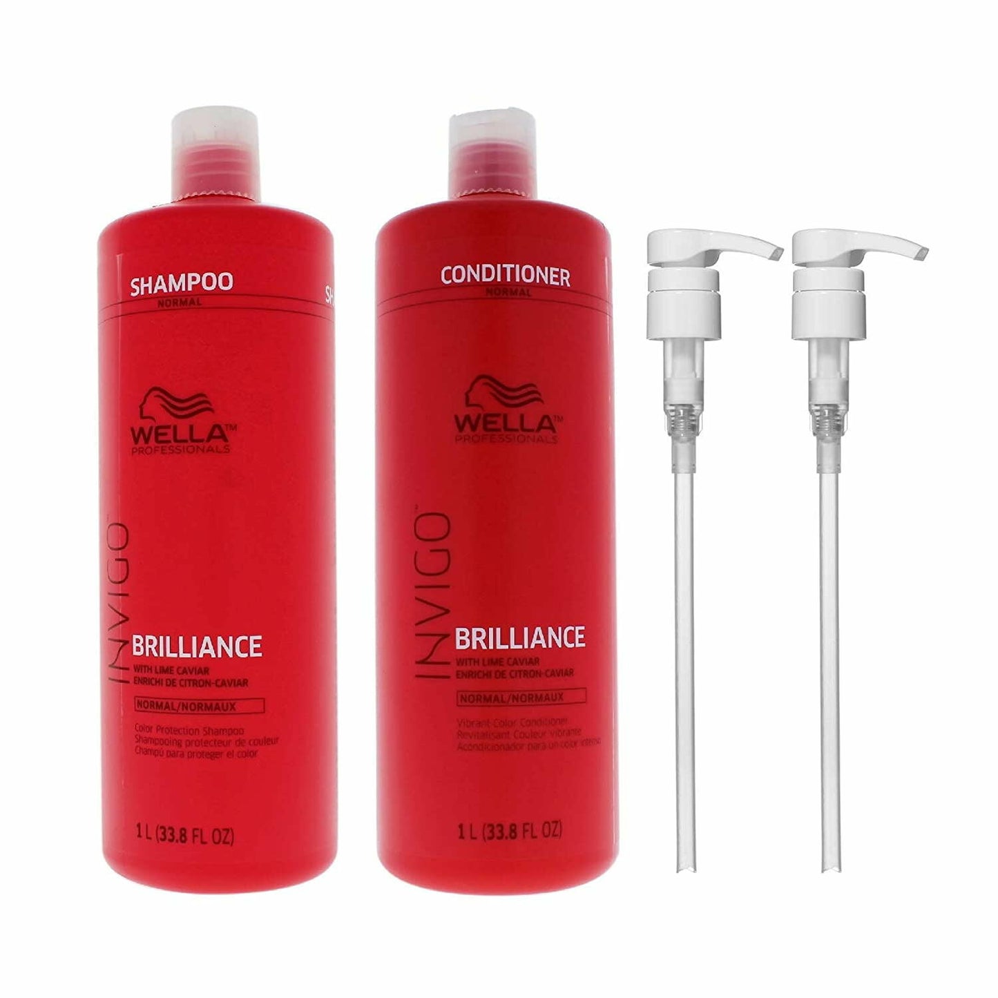 Wella Invigo Brilliance Shampoo and Conditioner for Fine 33.8 oz + 2 Pumps