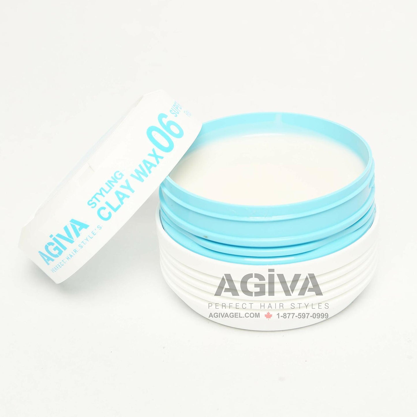 Agiva Hair Styling Fiber Clay Texture Wax 06 Medium Hold Perfect Control Natural Finish 6oz