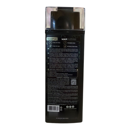 TRUSS Man Nature Shampoo 300ml back label and ingredients