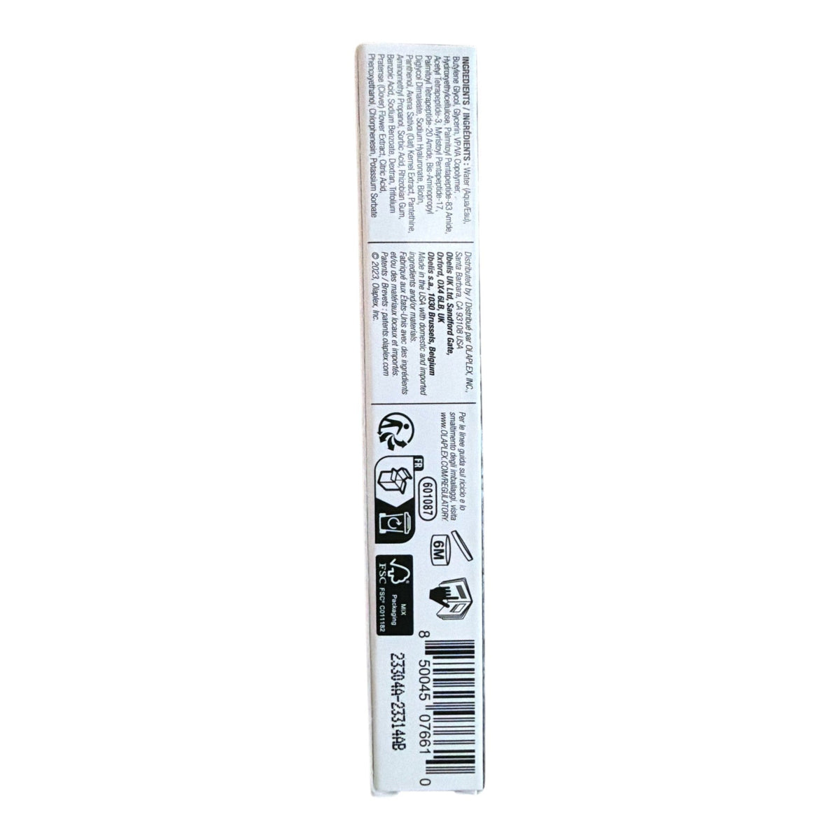 Olaplex Browbond Building Serum box back with barcode