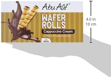 Abu Auf Wafer Rolls Cappuccino, 24 Pieces, Individually Wrapped, Crispy Wafer with Rich Cappuccino Cream Filling