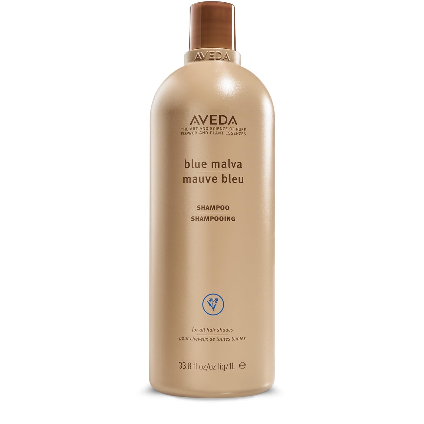 Aveda Blue Malva Shampoo | Purple Shampoo for Gray and Blonde Hair | Neutralizes Brassiness and Yellow Tones | Liter Size | 33.8 Fl Oz