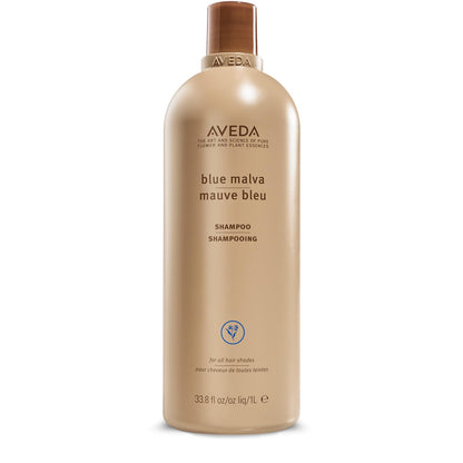 Aveda Blue Malva Shampoo | Purple Shampoo for Gray and Blonde Hair | Neutralizes Brassiness and Yellow Tones | Liter Size | 33.8 Fl Oz