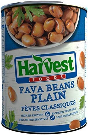Egyptian Harvest Plain Fava Beans Foul Medames Premium Quality Cooked Ready To Eat 400 g فول مدمس