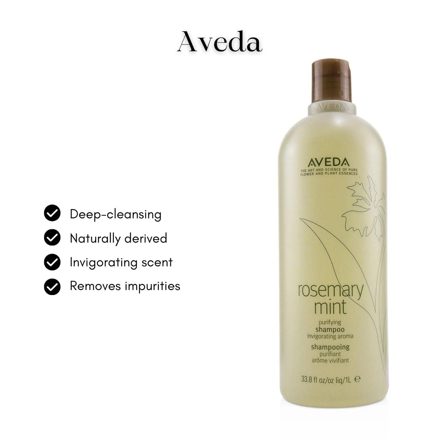 Aveda Mint Purifying Shampoo and Weightless Conditioner Duo Liter, Rosemary