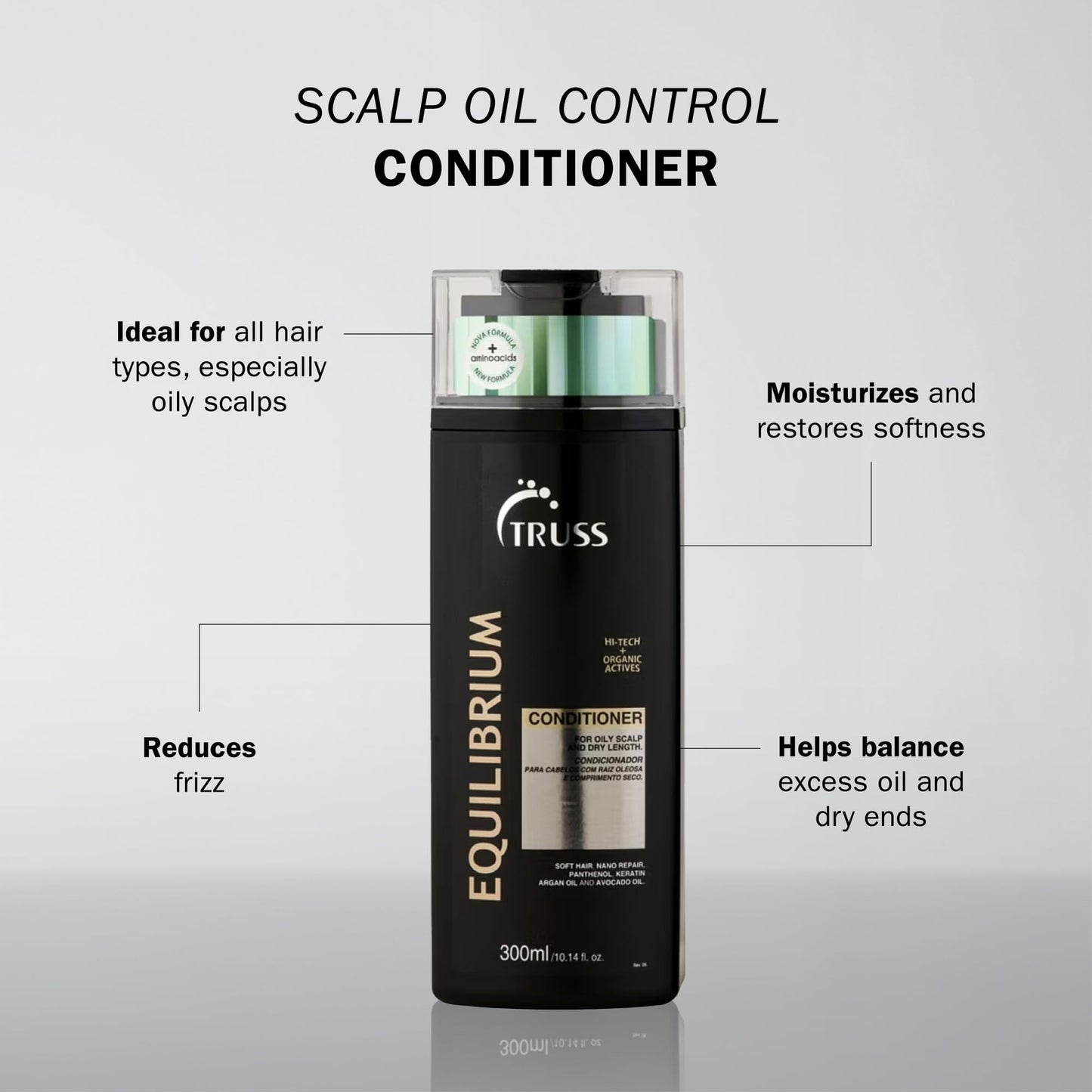 TRUSS Equilibrium Conditioner for Oily Scalp, 10.14 OZ