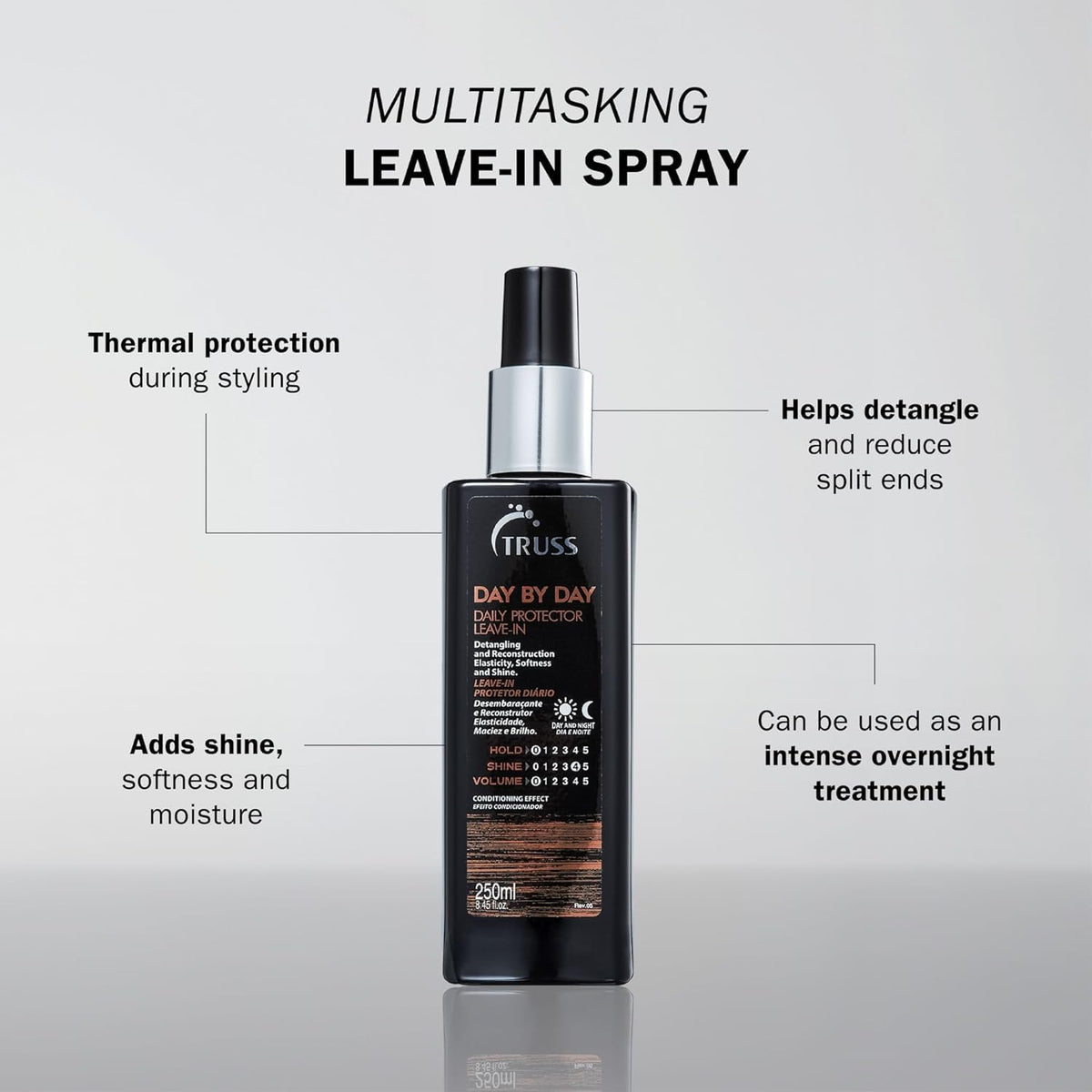 TRUSS Day by Day Leave-In Conditioner Spray, Heat Protectant, 8.45 oz