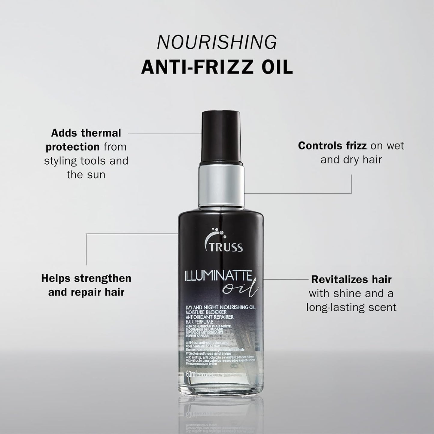 TRUSS Illuminatte Hair Oil For Damaged, Frizzy or Brittle Hair 2.02 Fl OZ