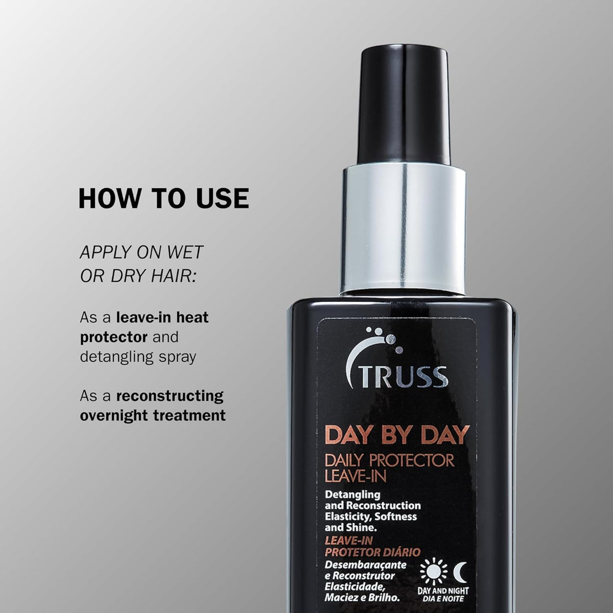 TRUSS Day by Day Leave-In Conditioner Spray, Heat Protectant, 8.45 oz