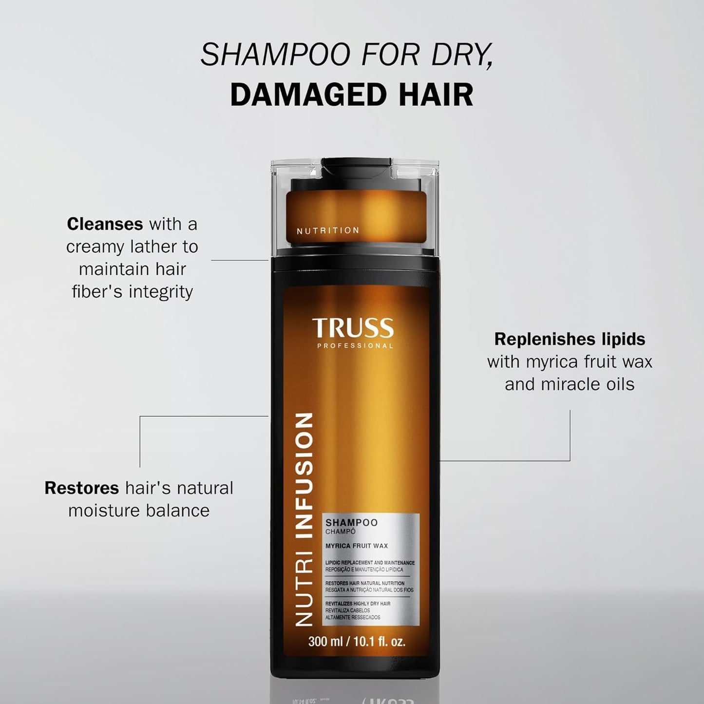 TRUSS Nutri Infusion Hair Shampoo for Dry, Damaged Hair 10.14 fl oz