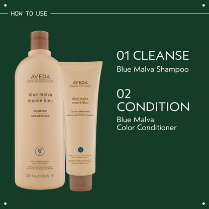 Aveda Blue Malva Shampoo | Purple Shampoo for Gray and Blonde Hair | Neutralizes Brassiness and Yellow Tones |With Blue Malva and Coneflower | 95% Naturally Derived* | Liter Size | 33.8 Fl Oz