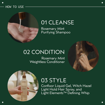 Aveda Rosemary Mint Purifying Shampoo 8.5oz & Weightless Conditioner 8.5oz Set