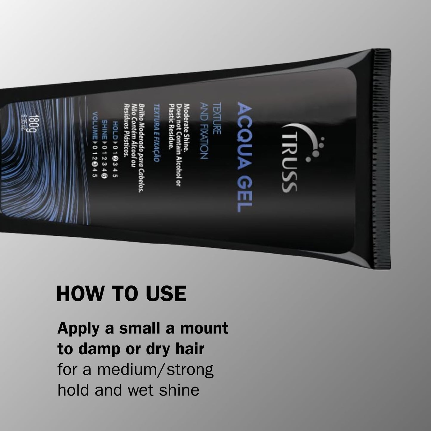 TRUSS Acqua Gel, Medium To Strong Hold Flexible Hair Gel 6.35 OZ