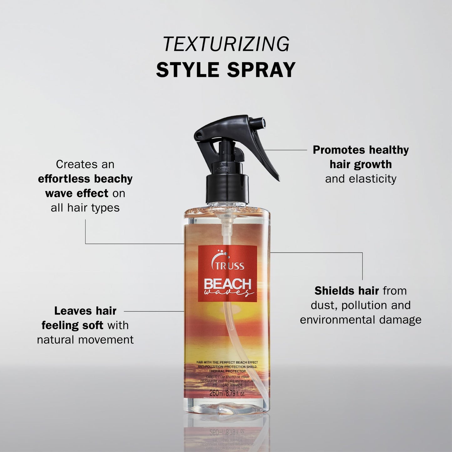 TRUSS Beach Wave Spray, Hair Texturizing Spray for Beach Waves 8.79 OZ