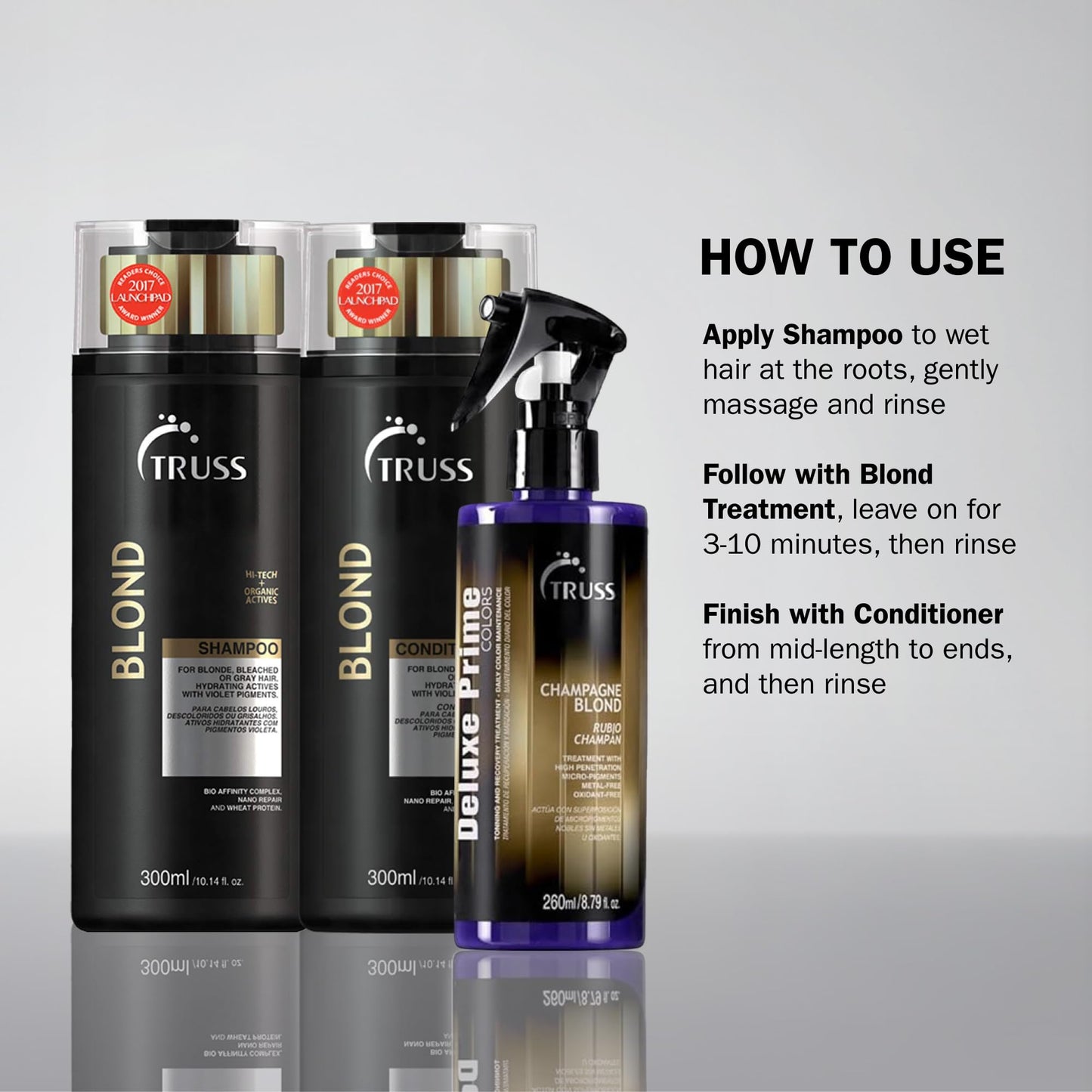 TRUSS Purple Hair Spray & Blonde Toner Deluxe Prime Champagne Blonde 8.79 OZ