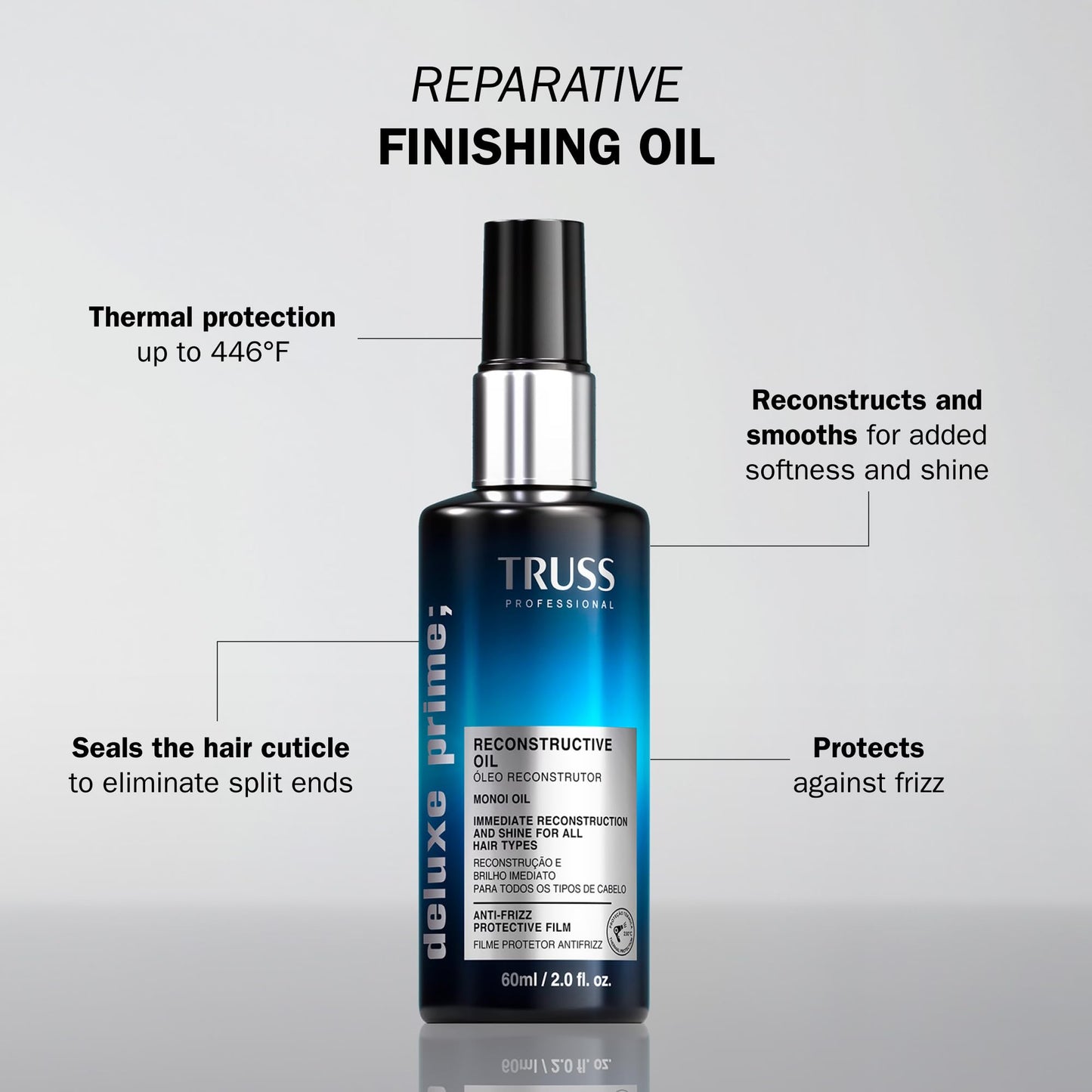 TRUSS Deluxe Prime Reconstructive Hair Oil for Damaged Hair 2 Fl OZ