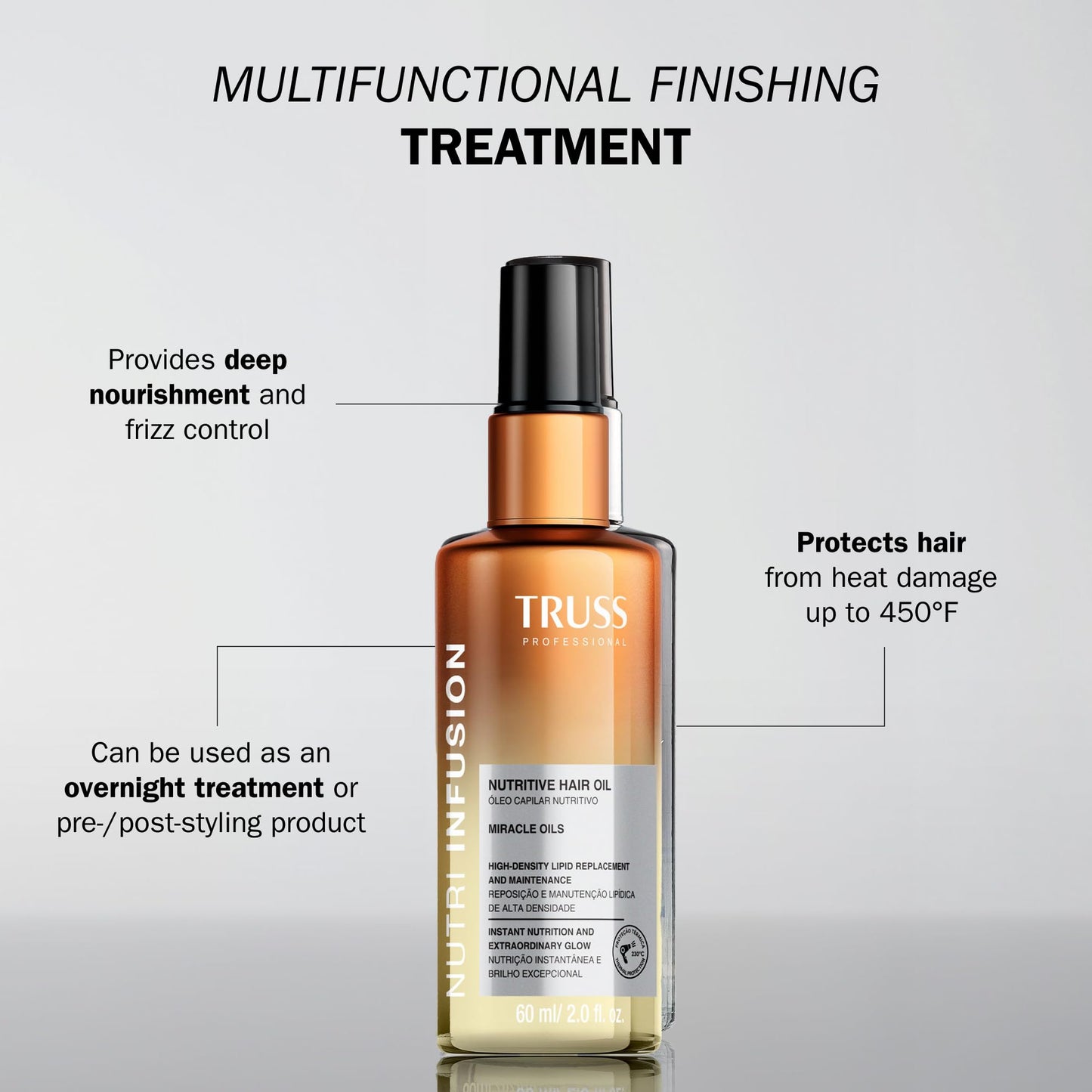 TRUSS Nutri Infusion Hair Oil for Damaged Hair 2 fl oz