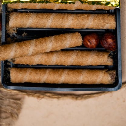 Abu Auf Wafer Rolls Hazelnut, Crispy Wafer Layers with Rich Hazelnut Blend, 24 Pieces