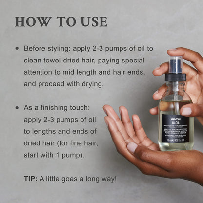 Davines OI Oil, Multi-Function Potion for All Hair Types, 4.56 Fl OZ