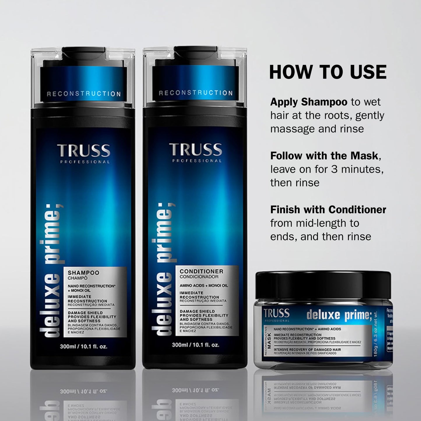 TRUSS Deluxe Prime Shampoo for Dry, Damaged Hair 10.14 Fl OZ