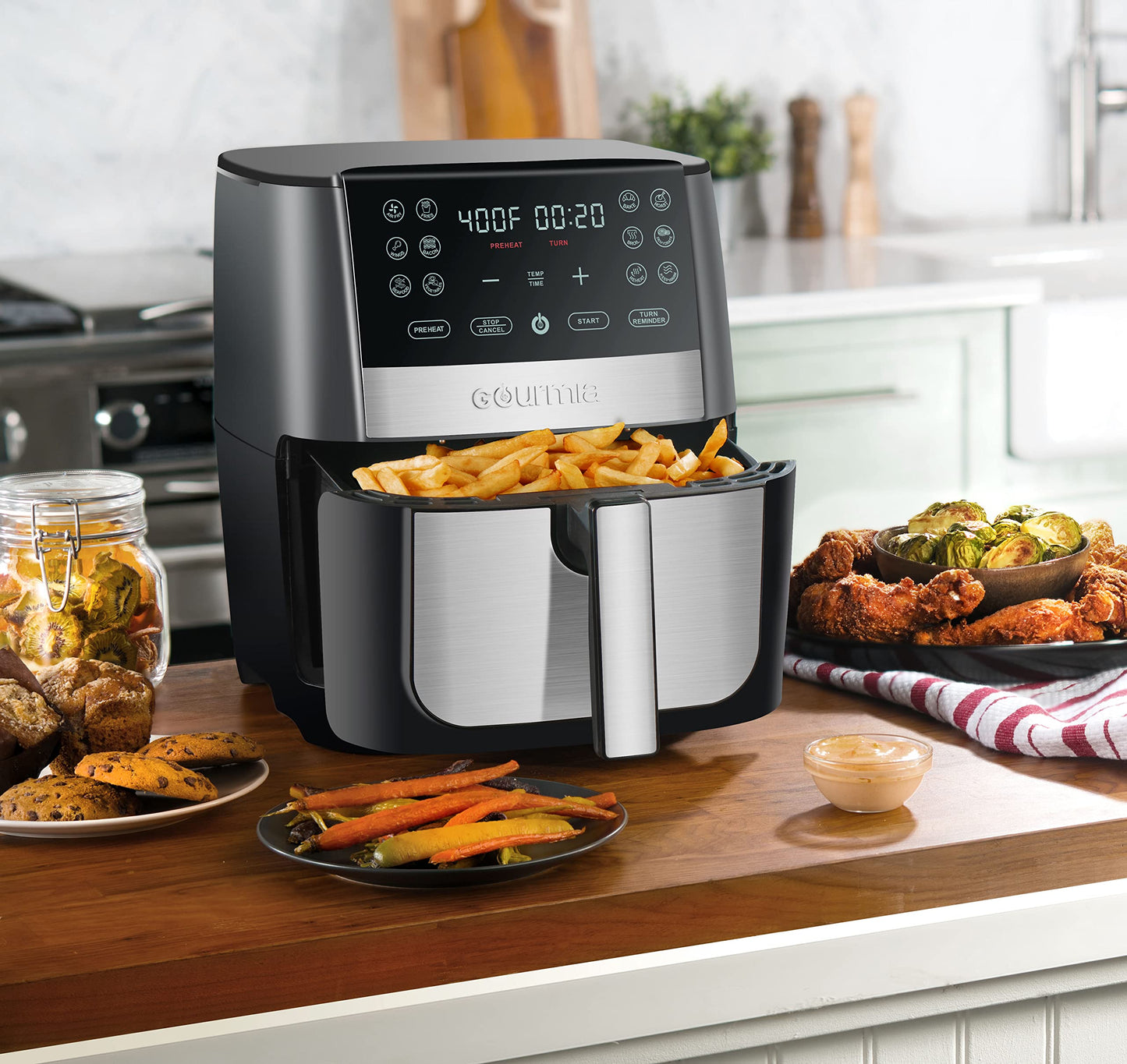 Gourmia 8 Qt Digital Air Fryer GAF826, Nonstick Dishwasher Safe Basket.