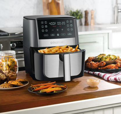 Gourmia 8 Qt Digital Air Fryer GAF826, Nonstick Dishwasher Safe Basket.