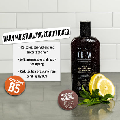 American Crew Men's Daily Moisturizing Conditioner, Citrus Mint, 15.2 fl oz