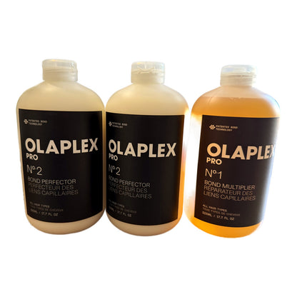 Olaplex PRO Original Bond Building Kit - No.1 Bond Multiplier 17.75 oz + 2 x No.2 Bond Perfector 17.75 oz