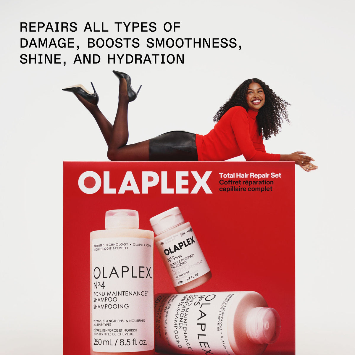 Olaplex Total Hair Repair Set - No.3PLUS 1.7 oz, No.4 Shampoo 8.5 oz & No.5 Conditioner 8.5 oz (Limited Edition)