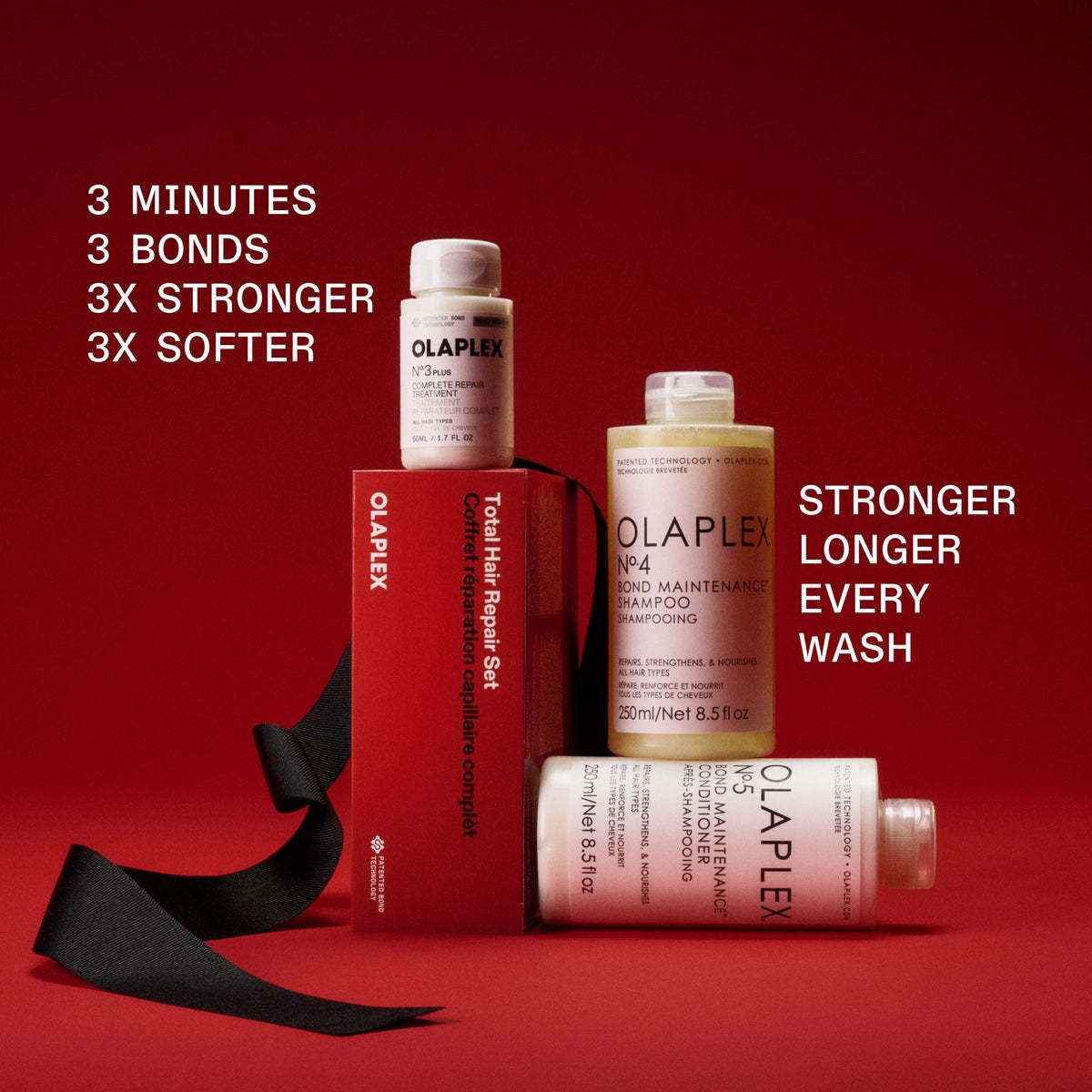 Olaplex Total Hair Repair Set - No.3PLUS 1.7 oz, No.4 Shampoo 8.5 oz & No.5 Conditioner 8.5 oz (Limited Edition)