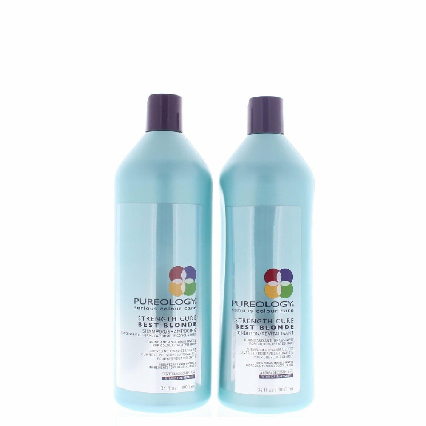 Pureology Strength Cure Best Blonde Shampoo and Conditioner Set 1Liter/33.8oz