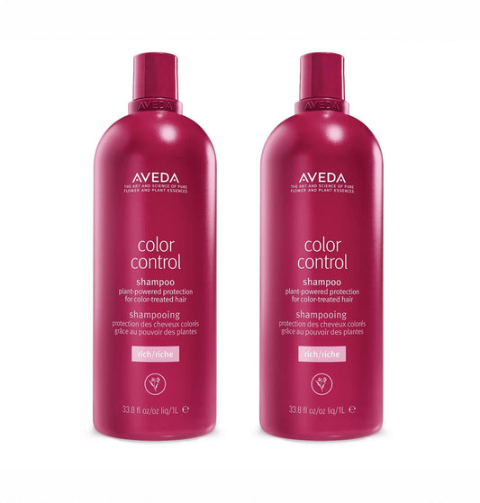 Aveda Color Control Rich Shampoo with Free Pump 33.8 fl oz (pack of 2)