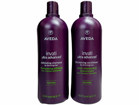 Aveda DUO Invati Ultra Advanced RICH Exfoliating Shampoo and Conditioner 33.8 oz