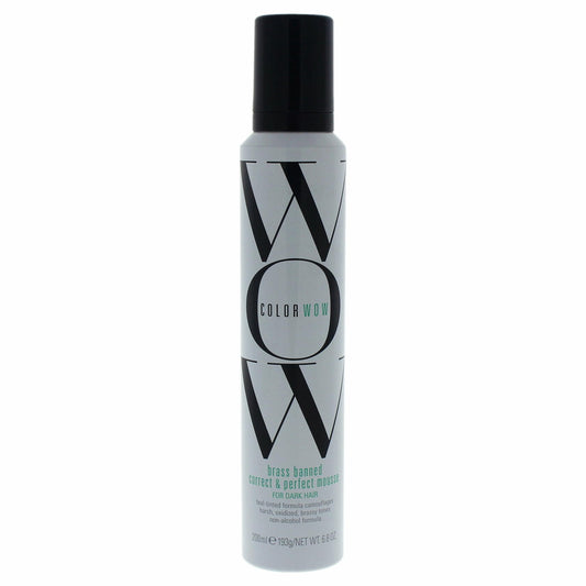 Color Wow Brass Banned Correct and Perfect Mousse For Dark Hair, 6.8 oz