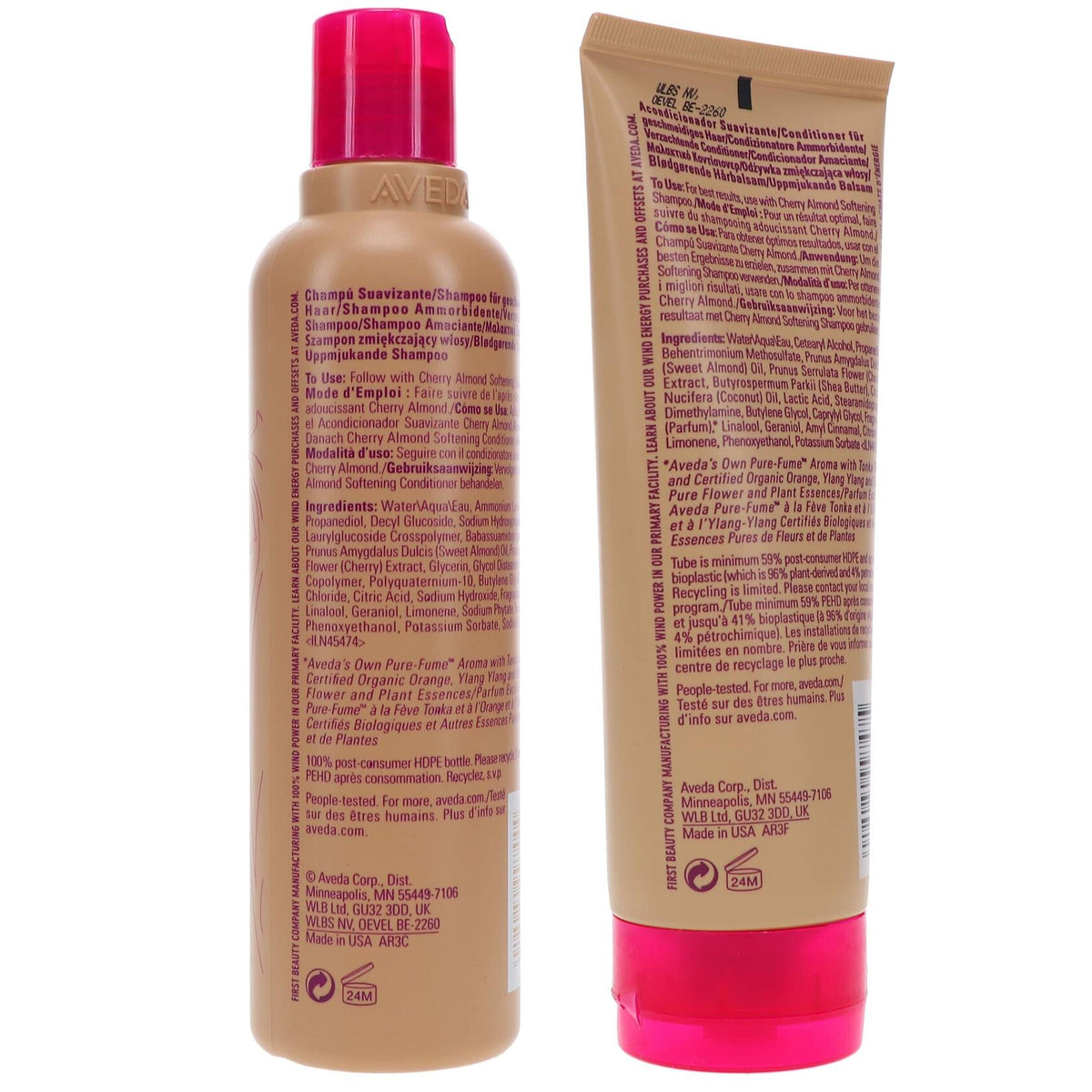Aveda Cherry Almond Softening Shampoo 8.5 oz and Conditioner 6.7 oz