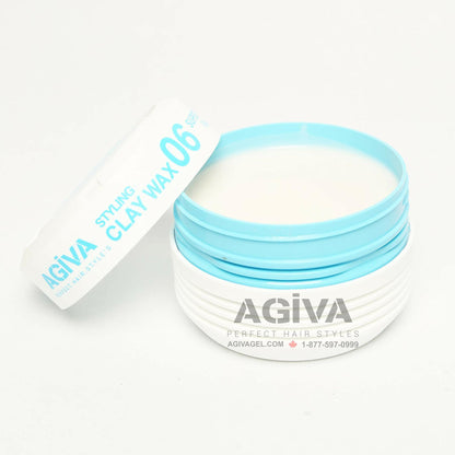 Agiva Hair Styling Fiber Clay Texture Wax 06 Medium Hold Perfect Control Natural Finish 6oz