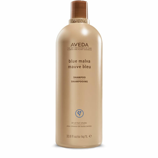 Aveda Blue Malva Shampoo | Purple Shampoo for Gray and Blonde Hair | Neutralizes Brassiness and Yellow Tones | Liter Size | 33.8 Fl Oz