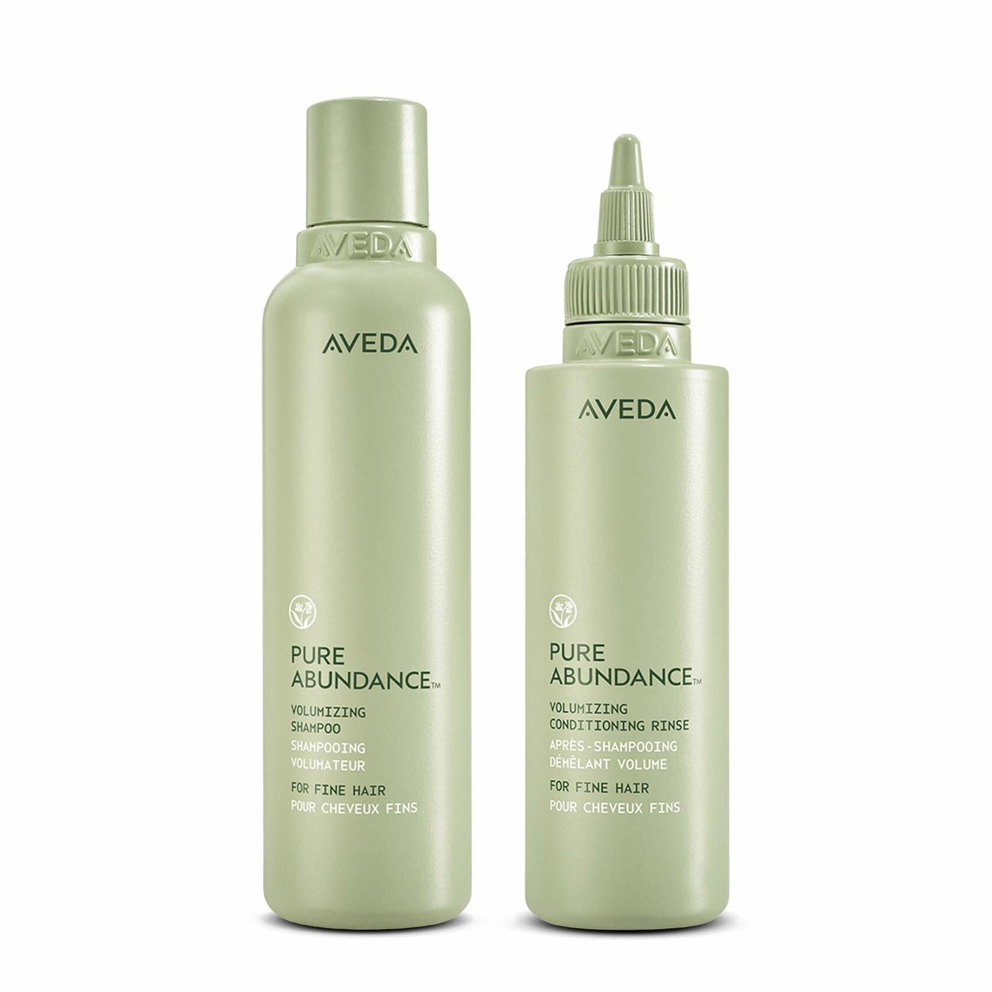 Aveda Pure Abundance Shampoo + Conditioning Rinse Full Size Set | Lightweight Volumizing Shampoo + Conditioner For Fine Hair | Vegan | 5 Fl Oz