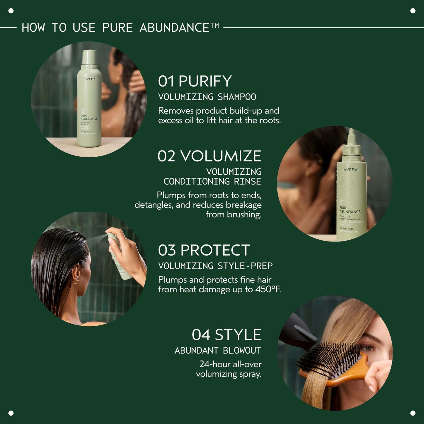 Aveda Pure Abundance Shampoo + Conditioning Rinse Full Size Set | Lightweight Volumizing Shampoo + Conditioner For Fine Hair | Vegan | 5 Fl Oz