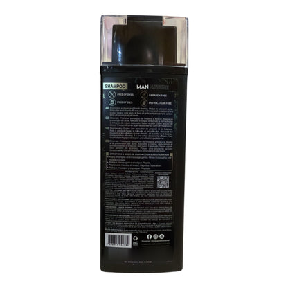 TRUSS Man Nature Shampoo 300ml back label and ingredients