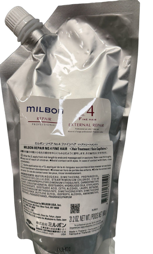 Milbon Repair No.4 External Repair for Fine Hair Professional Treatment 600 g / 21.2 oz Refill Pouch