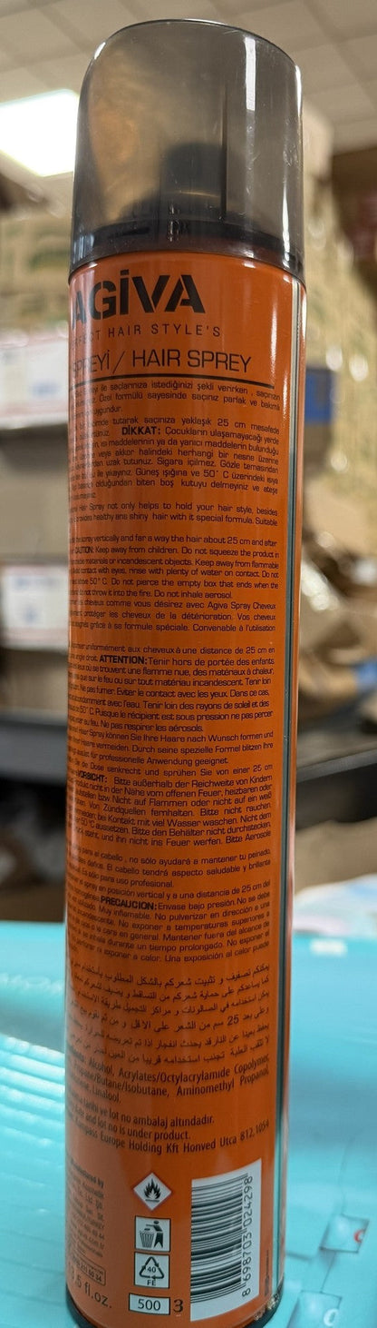 Agiva Hair Spray 02 Extra Strong Hold Professional Finishing Hairspray 400 ml / 13.5 oz
