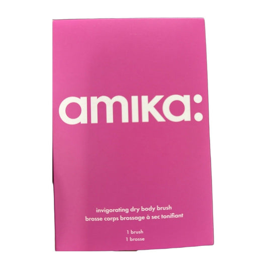 amika Invigorating Dry Body Brush - Natural Boar Bristle Beech Wood Exfoliating Brush, New in Box