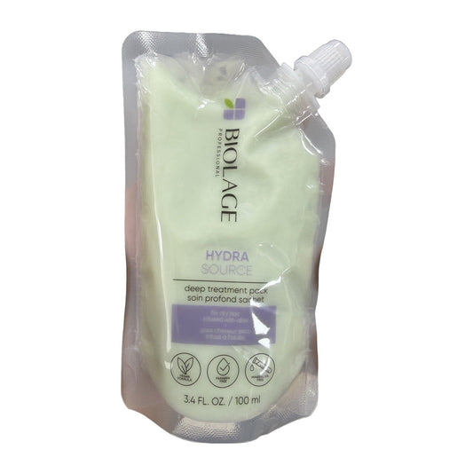 Biolage Hydra Source Deep Treatment Pack 3.4 oz / 100 ml - Hydrating Hair Mask for Dry Hair with Aloe