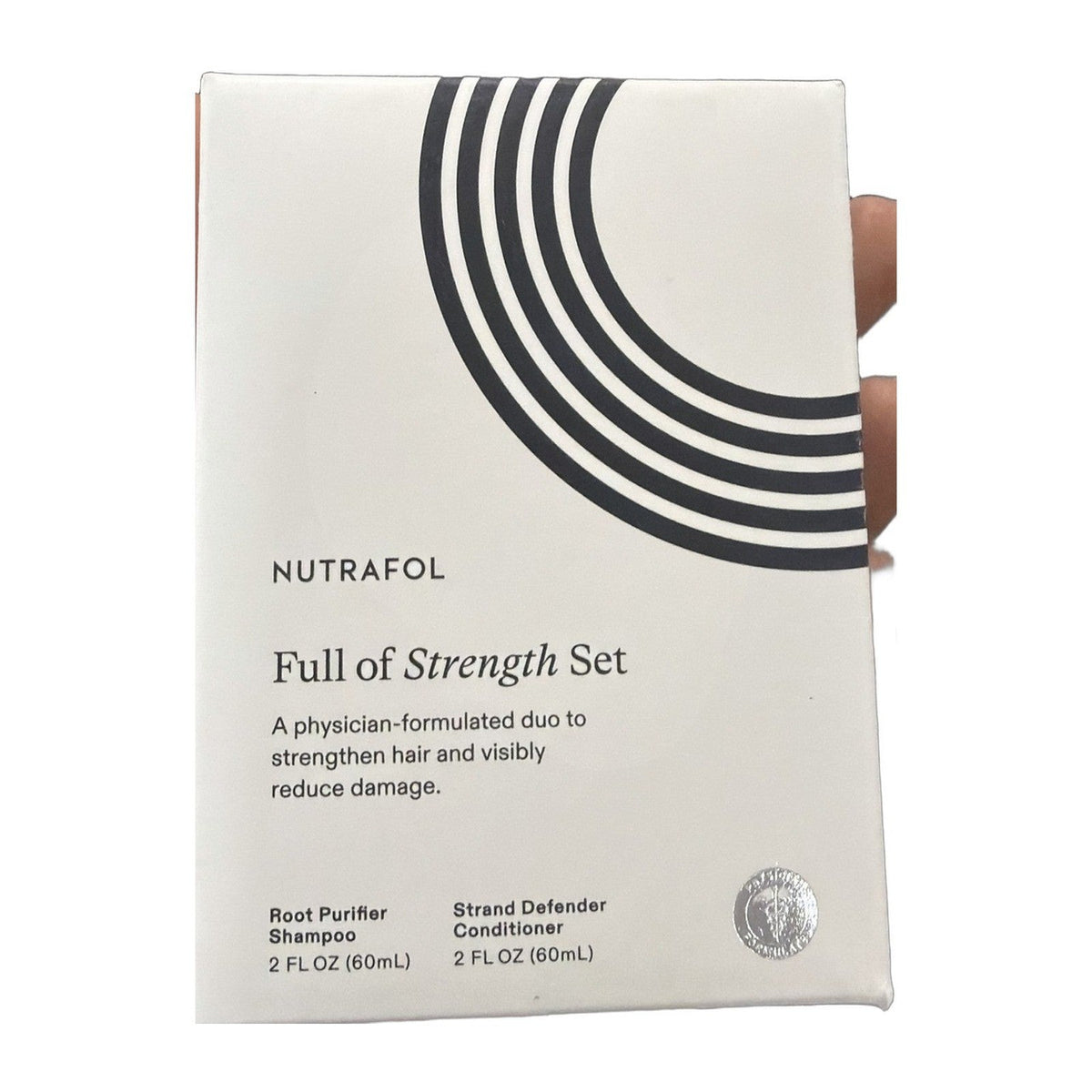 Nutrafol Full of Strength Set - Root Purifier Shampoo 2 oz + Strand Defender Conditioner 2 oz Travel Duo