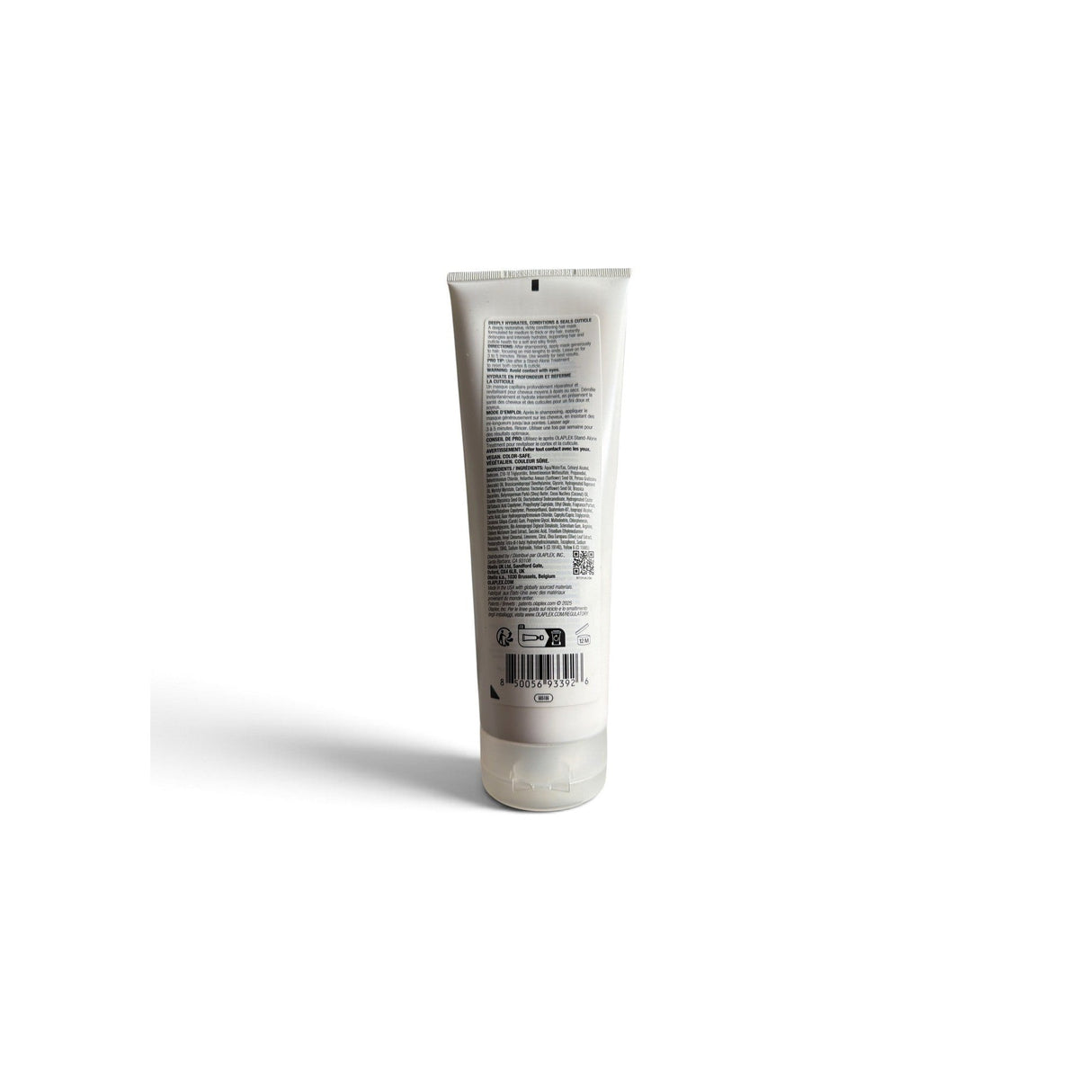 Olaplex Rich Hydration Mask 370 ml tube, back with ingredients and barcode