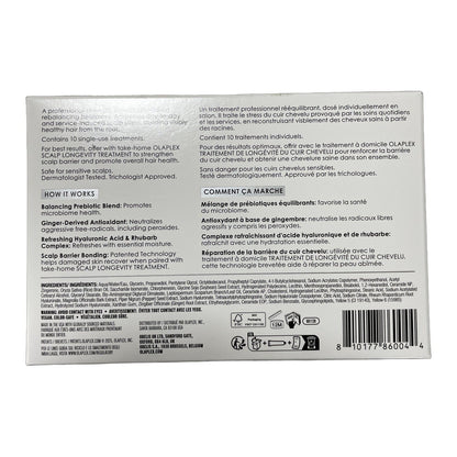 Olaplex Pro Scalp Rebalancing Concentrate box back with ingredients