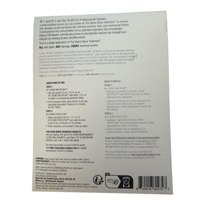 Olaplex Stand-Alone Treatment single-use packette, back with directions